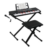 Glarry GEP-202 61-Key Keyboard with Piano Stool - Black